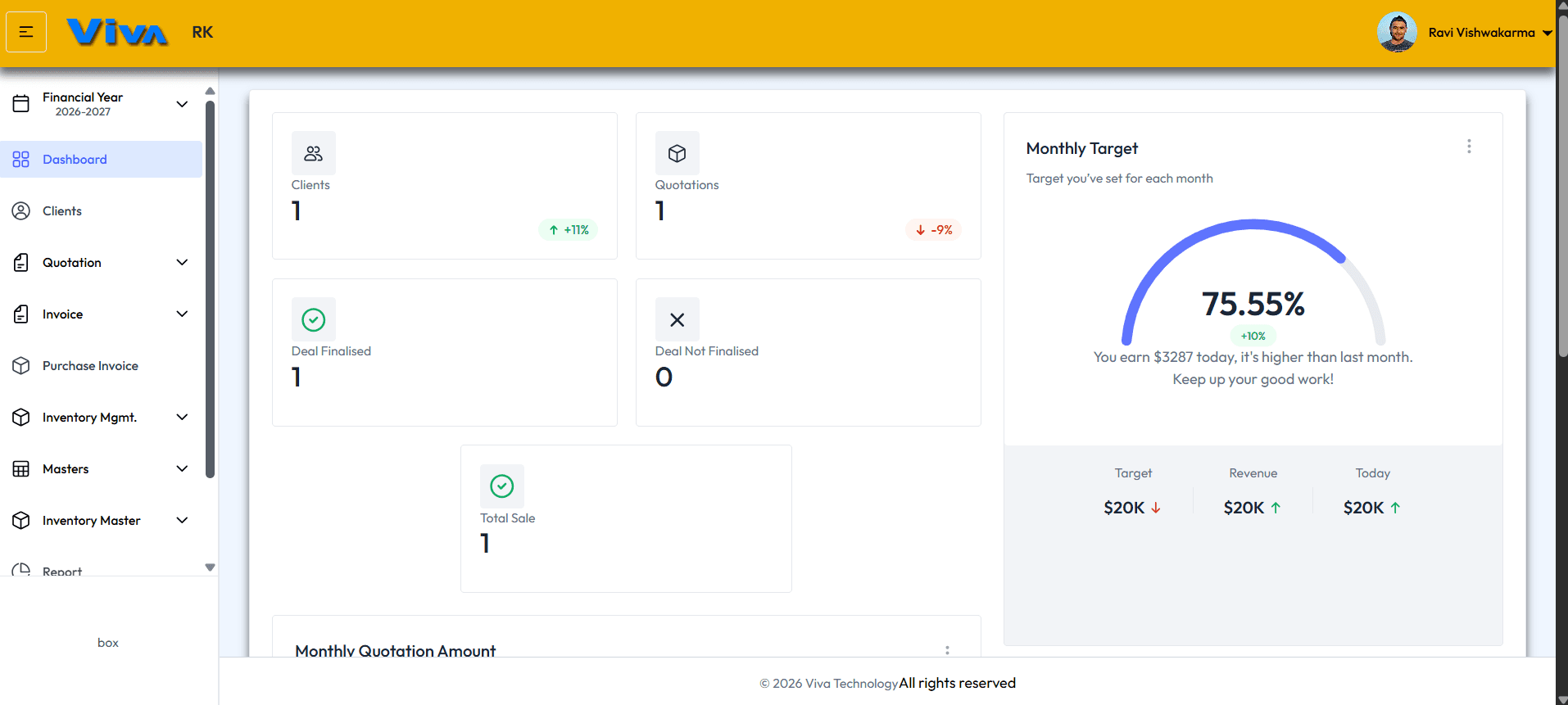 Dashboard screenshot